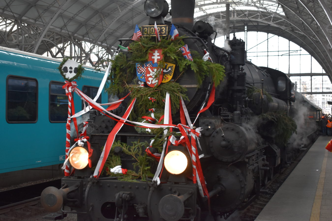 Rekonstrukce slavného návratu T. G. Masaryka z exilu vlakem