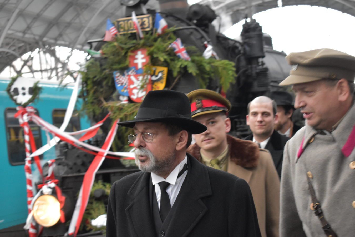 Rekonstrukce slavného návratu T. G. Masaryka z exilu vlakem